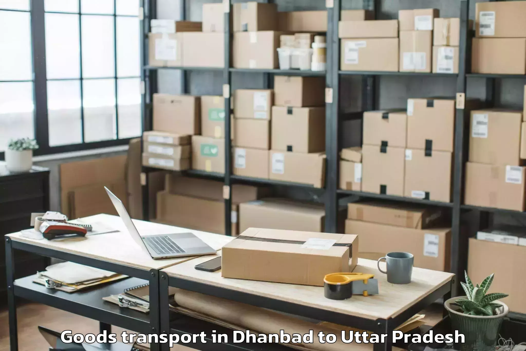 Book Dhanbad to Mahatma Gandhi Kashi Vidyapeet Goods Transport